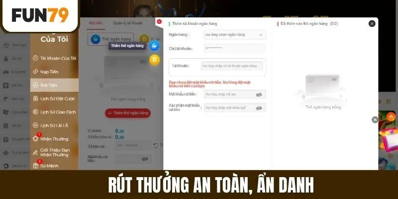 Rút thưởng an toàn, ẩn danh